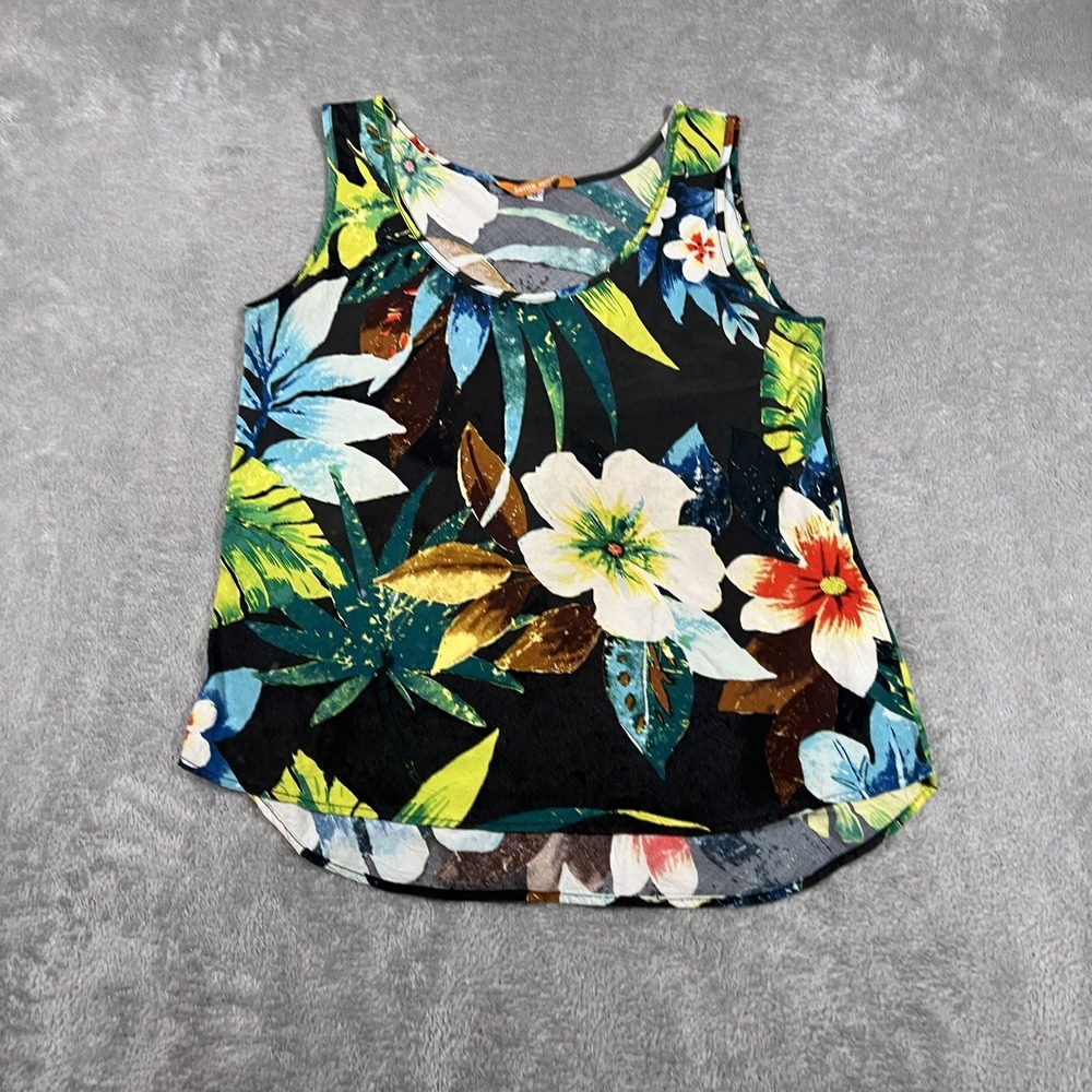 Jams World Tank Top Womens Small Hawaiian‎ Floral Multicolor Sleeveless Shirt